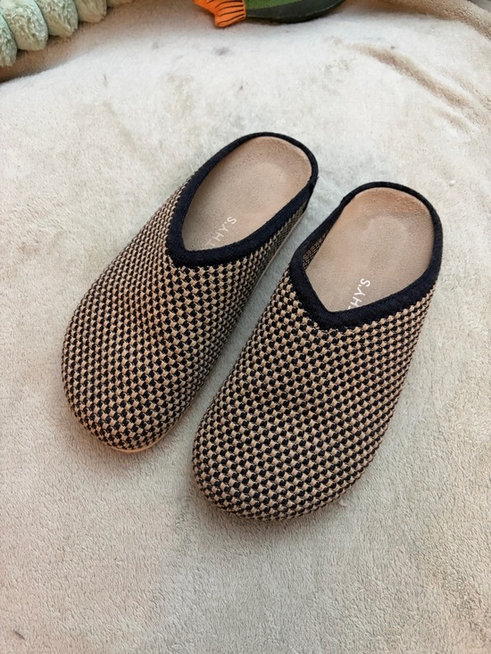 Rothy's Shoes - Rothy’s - Black & Tan Knit Slip-On Clog